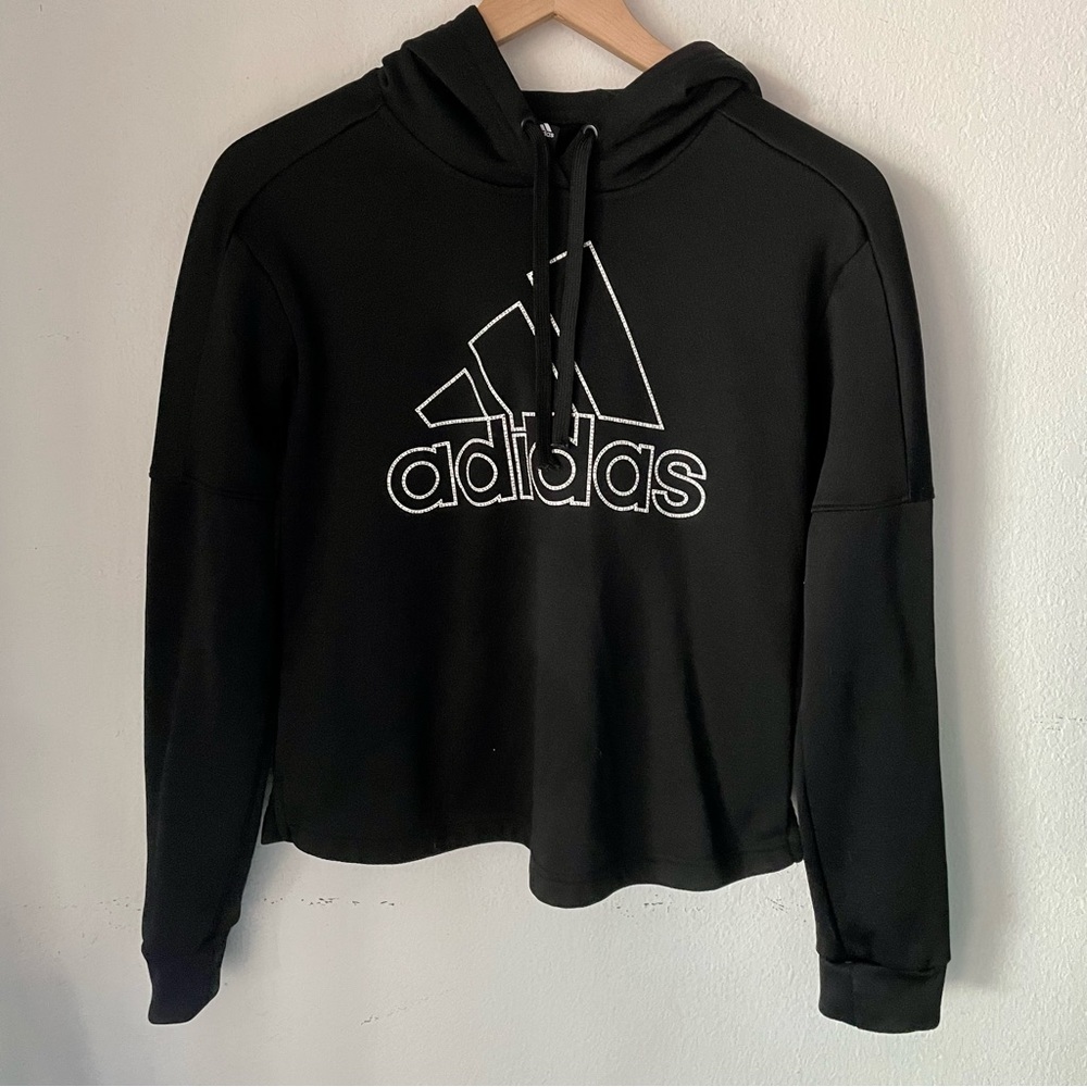 Adidas Originals Badge Of Sport Logo Black Climawarm Hoodie Size Small
